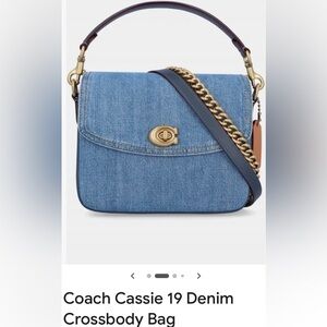 Coach Denim Crossbody Bag with Gold Accents